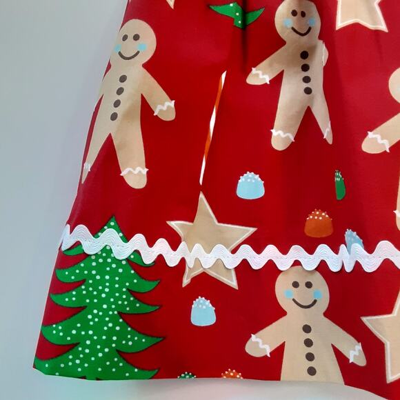 Eleanor Rose Gingerbread Man Pinafore Skirt Dress Christmas Overalls Girls 3/4 - Picture 4 of 9